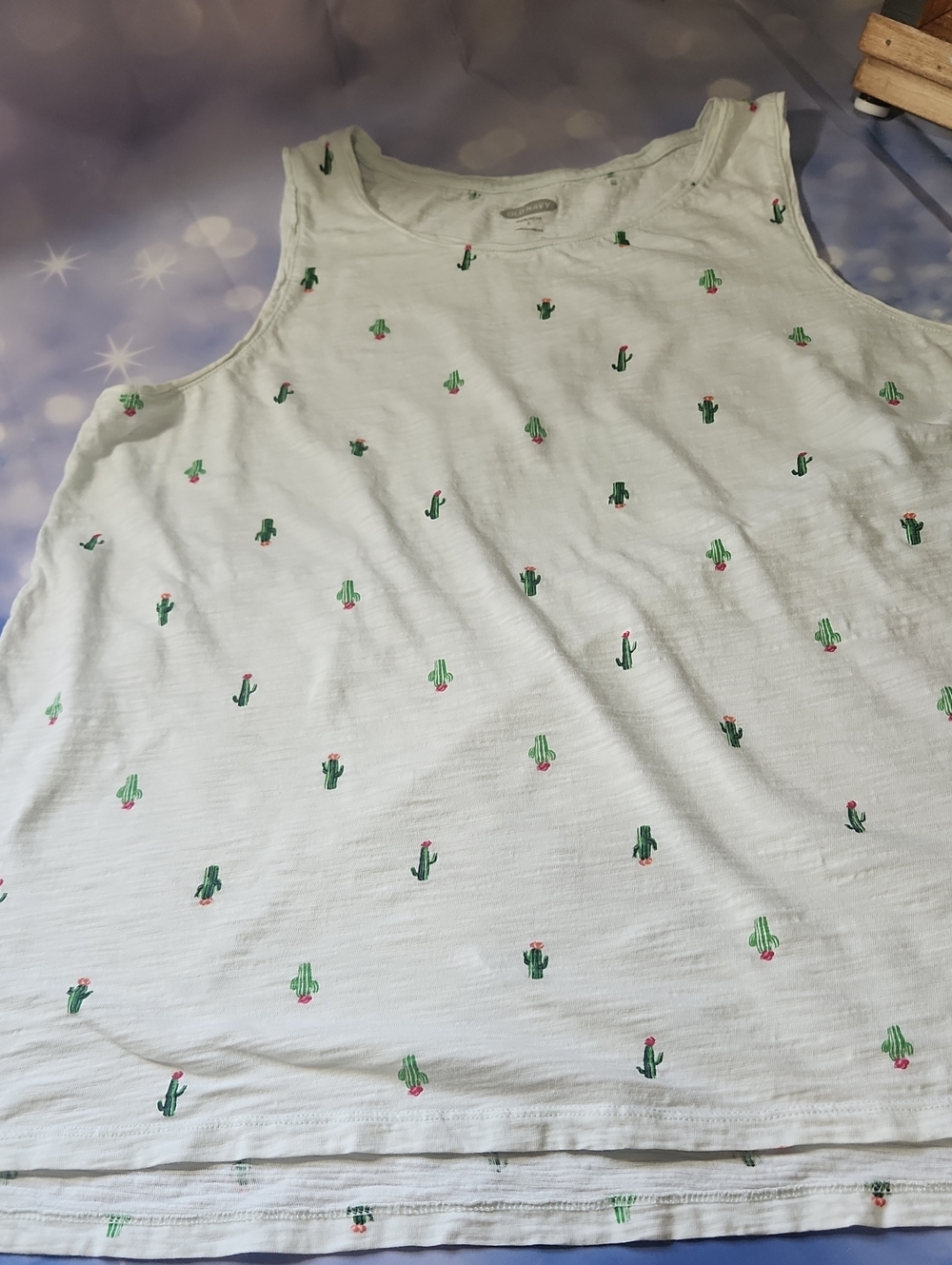 Old Navy Mint Green Tank Top W/ Cactus🌵🌵💓🌵🌵 - Picture 1 of 8